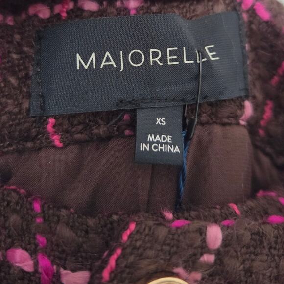 Majorelle Brown Pink Tweed Pants Gold and Pearl Button Xsmall NWT - Picture 4 of 9